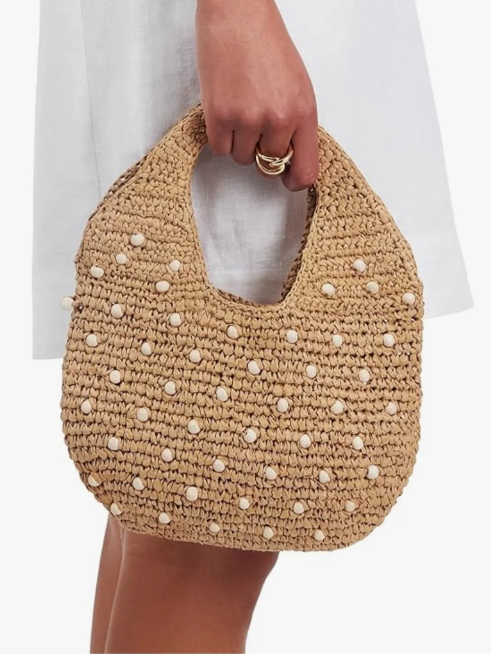 Madewell Women's Micro Straw Beaded Bag NWT